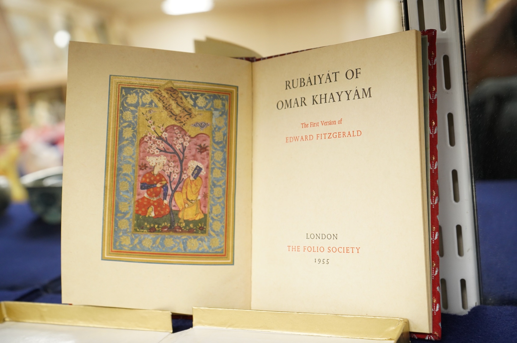 Rubaiyat of Omar Khayyam, bromate covered book, Folio Society, 1959, 11.5cm wide, 16cm high (boxed)